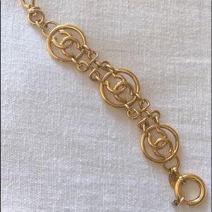 Authentic Chanel Vintage Gold Played Bracelet